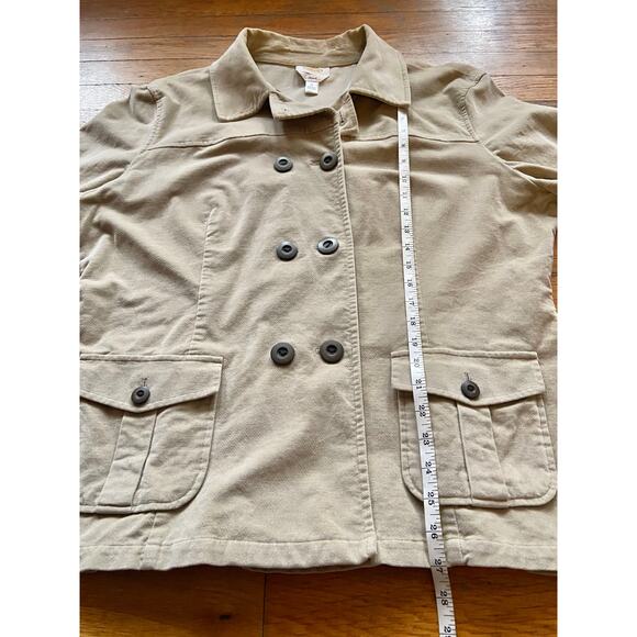 TALBOTS Stretch Cream Cotton Velvet Peacoat sz 18 - Picture 11 of 12